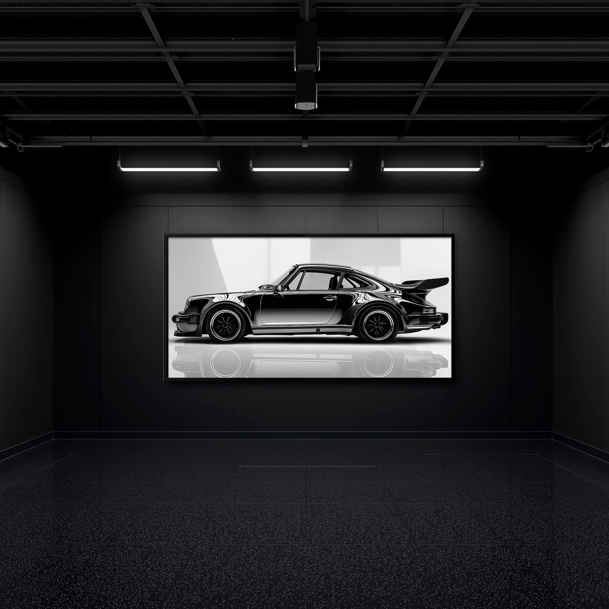 Porsche 911 Turbo Shadow Profile Wall Art – Sports Car Canvas Print Cars