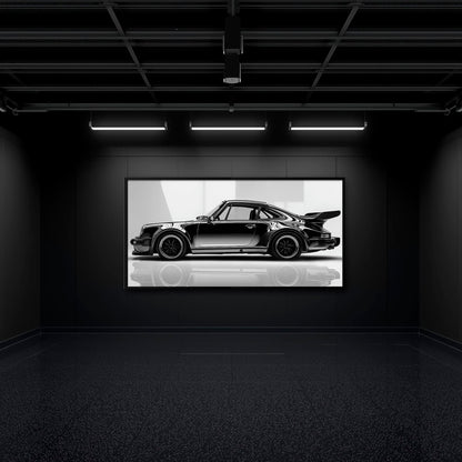 Porsche 911 Turbo Shadow Profile Wall Art – Sports Car Canvas Print Cars