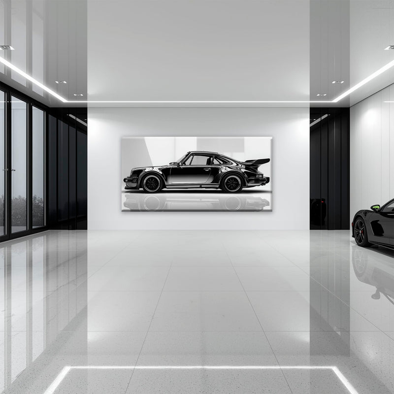 Porsche 911 Turbo Shadow Profile Wall Art – Sports Car Canvas Print Cars