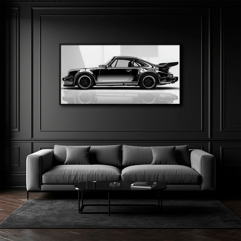Porsche 911 Turbo Shadow Profile Wall Art – Sports Car Canvas Print Cars