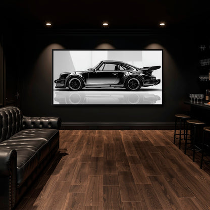 Porsche 911 Turbo Shadow Profile Wall Art – Sports Car Canvas Print Cars