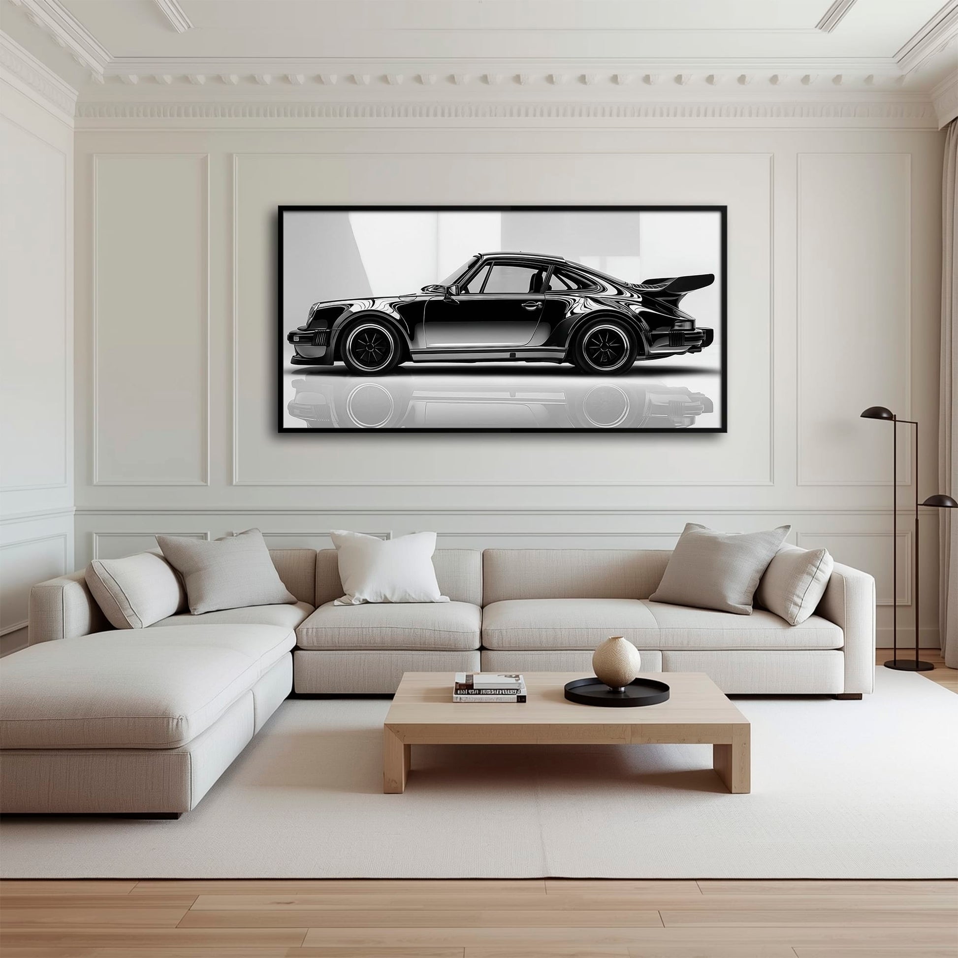 Porsche 911 Turbo Shadow Profile Wall Art – Sports Car Canvas Print Cars