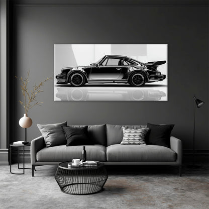 Porsche 911 Turbo Shadow Profile Wall Art – Sports Car Canvas Print Cars