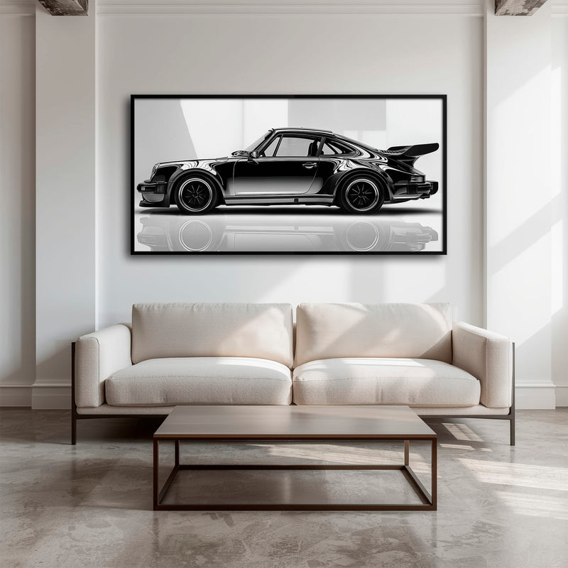 Porsche 911 Turbo Shadow Profile Wall Art – Sports Car Canvas Print Cars