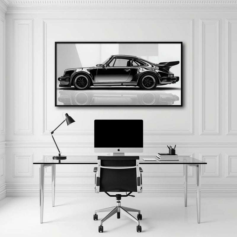 Porsche 911 Turbo Shadow Profile Wall Art – Sports Car Canvas Print Cars