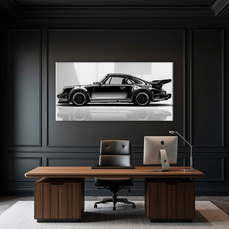 Porsche 911 Turbo Shadow Profile Wall Art – Sports Car Canvas Print Cars