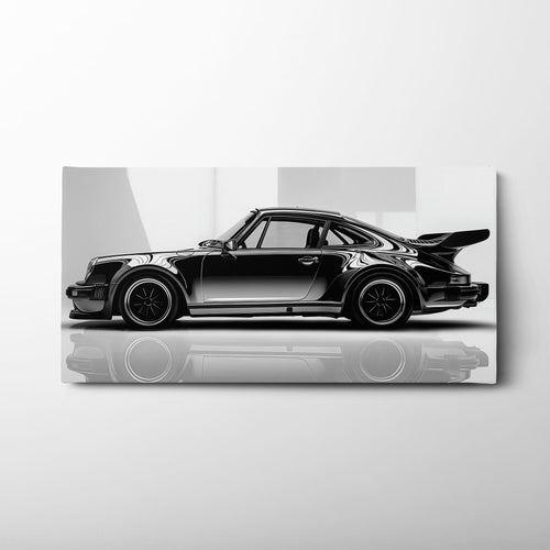 Porsche 911 Turbo Shadow Profile Wall Art – Sports Car Canvas Print Cars