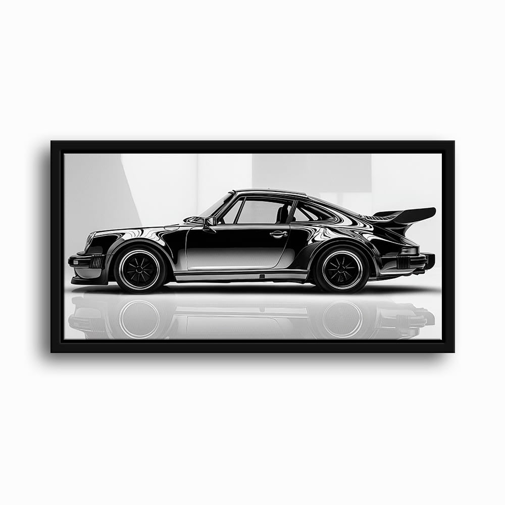 Porsche 911 Turbo Shadow Profile Wall Art – Sports Car Canvas Print Cars