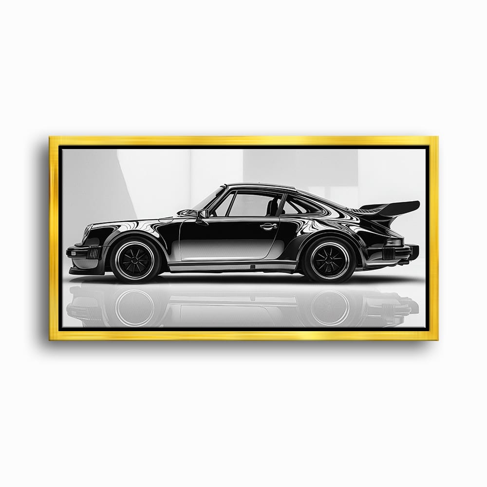 Porsche 911 Turbo Shadow Profile Wall Art – Sports Car Canvas Print Cars