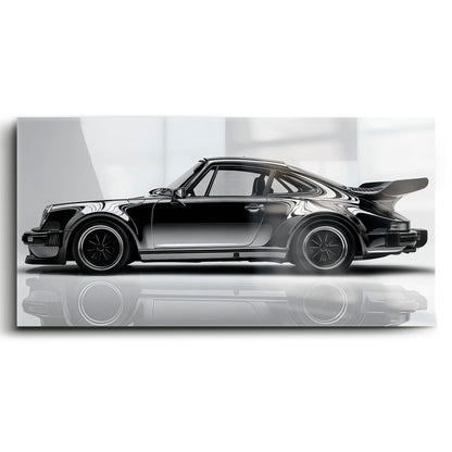 Porsche 911 Turbo Shadow Profile Wall Art – Sports Car Canvas Print Cars