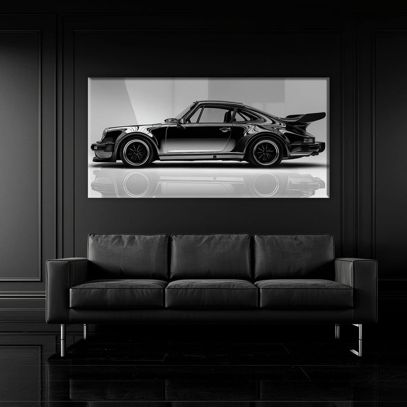 Porsche 911 Turbo Shadow Profile Wall Art – Sports Car Canvas Print Cars