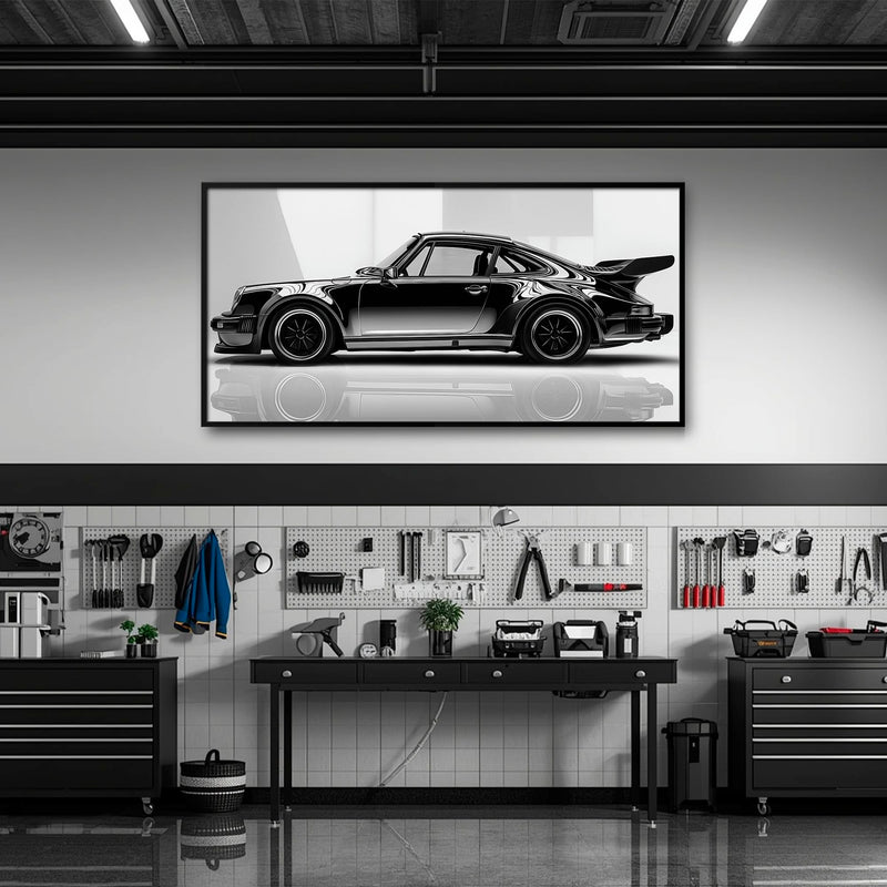 Porsche 911 Turbo Shadow Profile Wall Art – Sports Car Canvas Print Cars