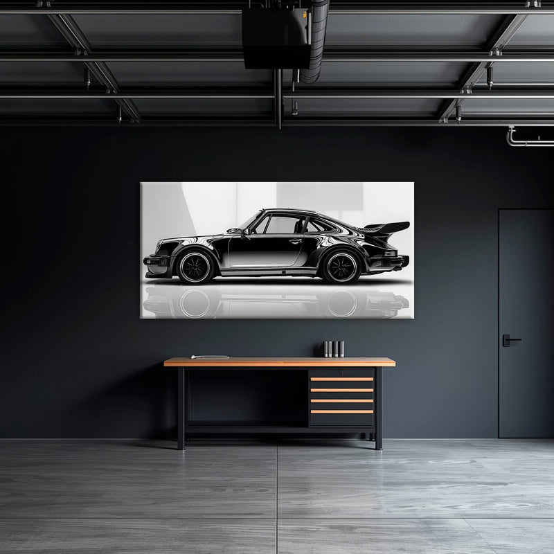 Porsche 911 Turbo Shadow Profile Wall Art – Sports Car Canvas Print Cars