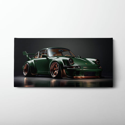 Green Porsche 911 Verdant Rogue Wall Art Canvas Print Cars