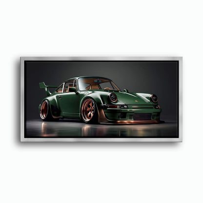 Green Porsche 911 Verdant Rogue Wall Art Canvas Print Cars
