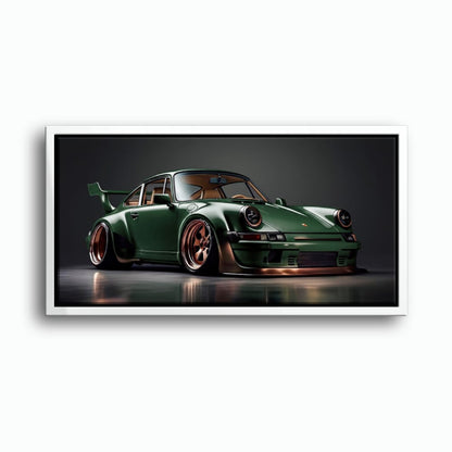Green Porsche 911 Verdant Rogue Wall Art Canvas Print Cars