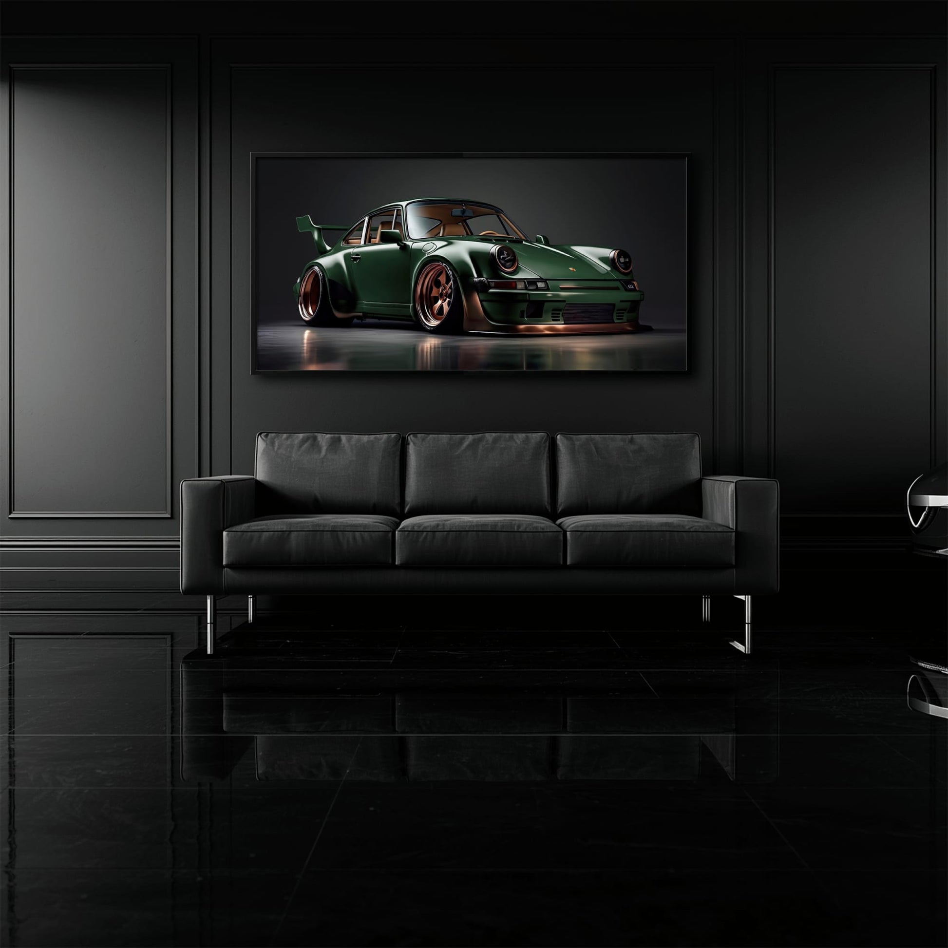 Green Porsche 911 Verdant Rogue Wall Art Canvas Print Cars