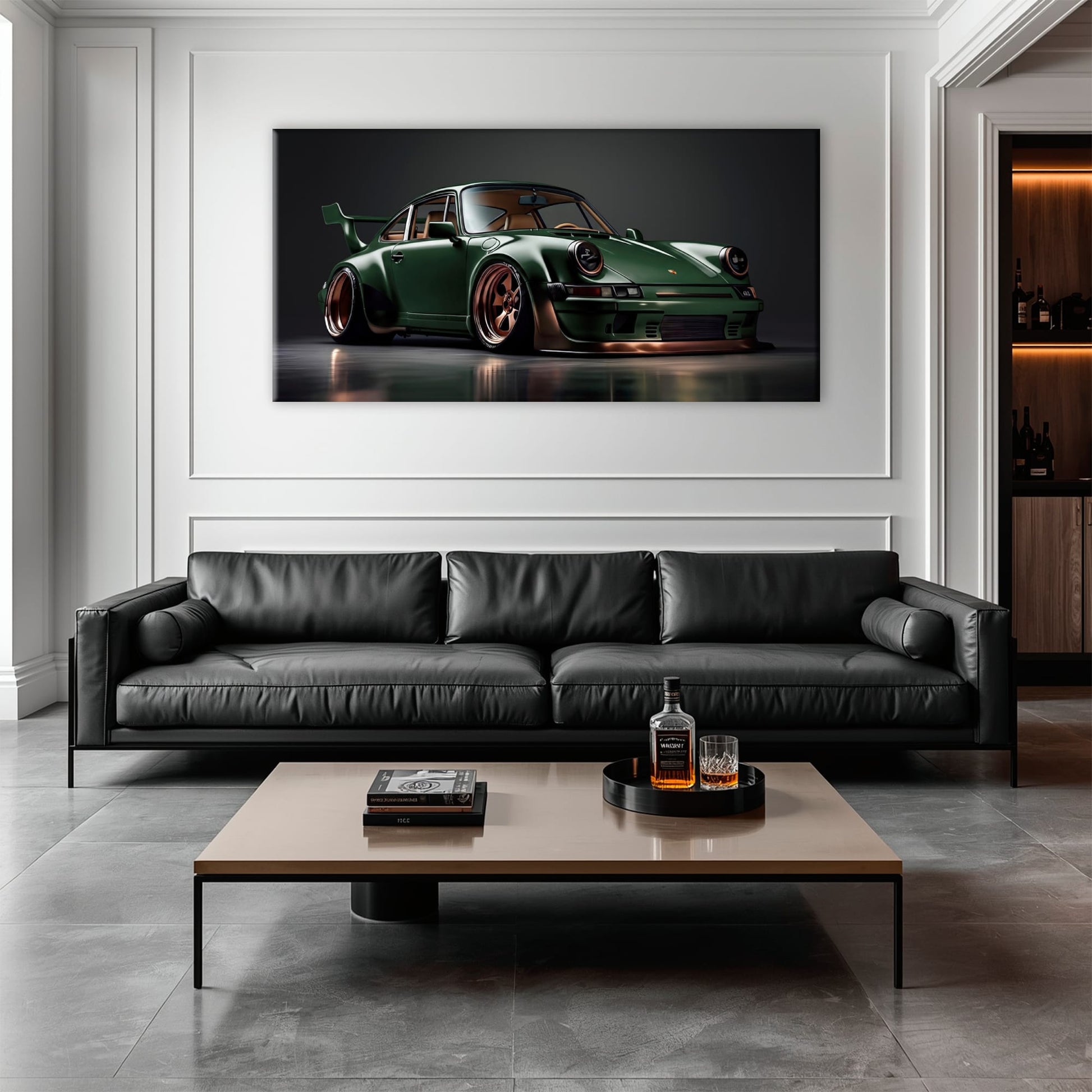 Green Porsche 911 Verdant Rogue Wall Art Canvas Print Cars