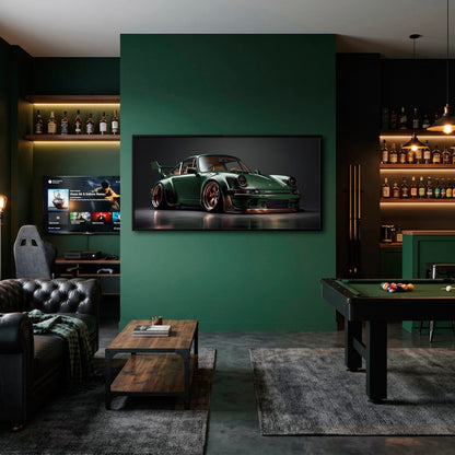 Green Porsche 911 Verdant Rogue Wall Art Canvas Print Cars