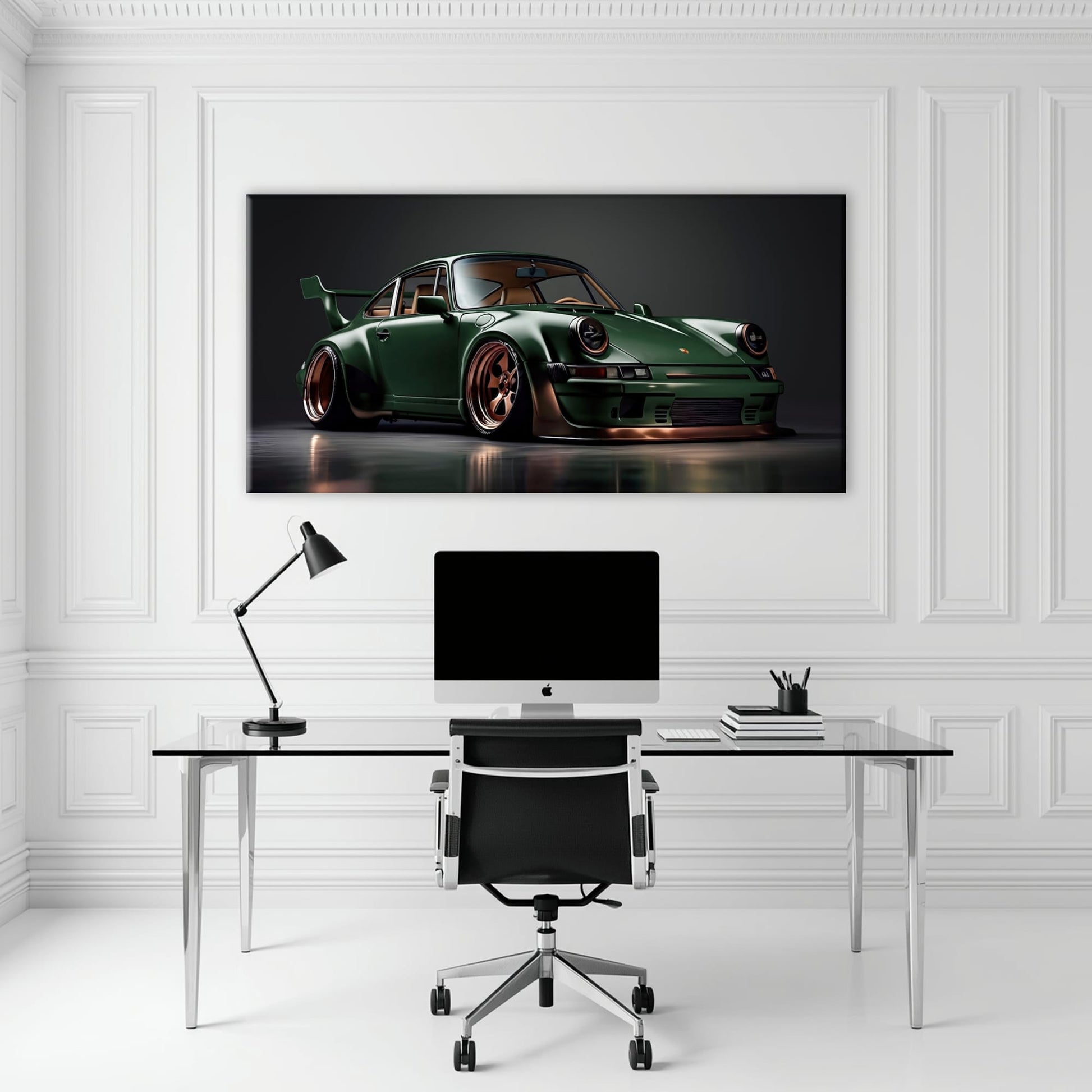Green Porsche 911 Verdant Rogue Wall Art Canvas Print Cars