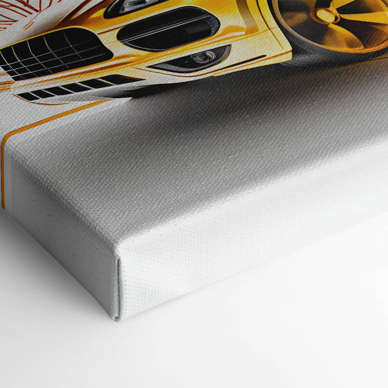 Porsche Cayenne Golden Canvas Print – Luxury Automotive Wall Art Cars