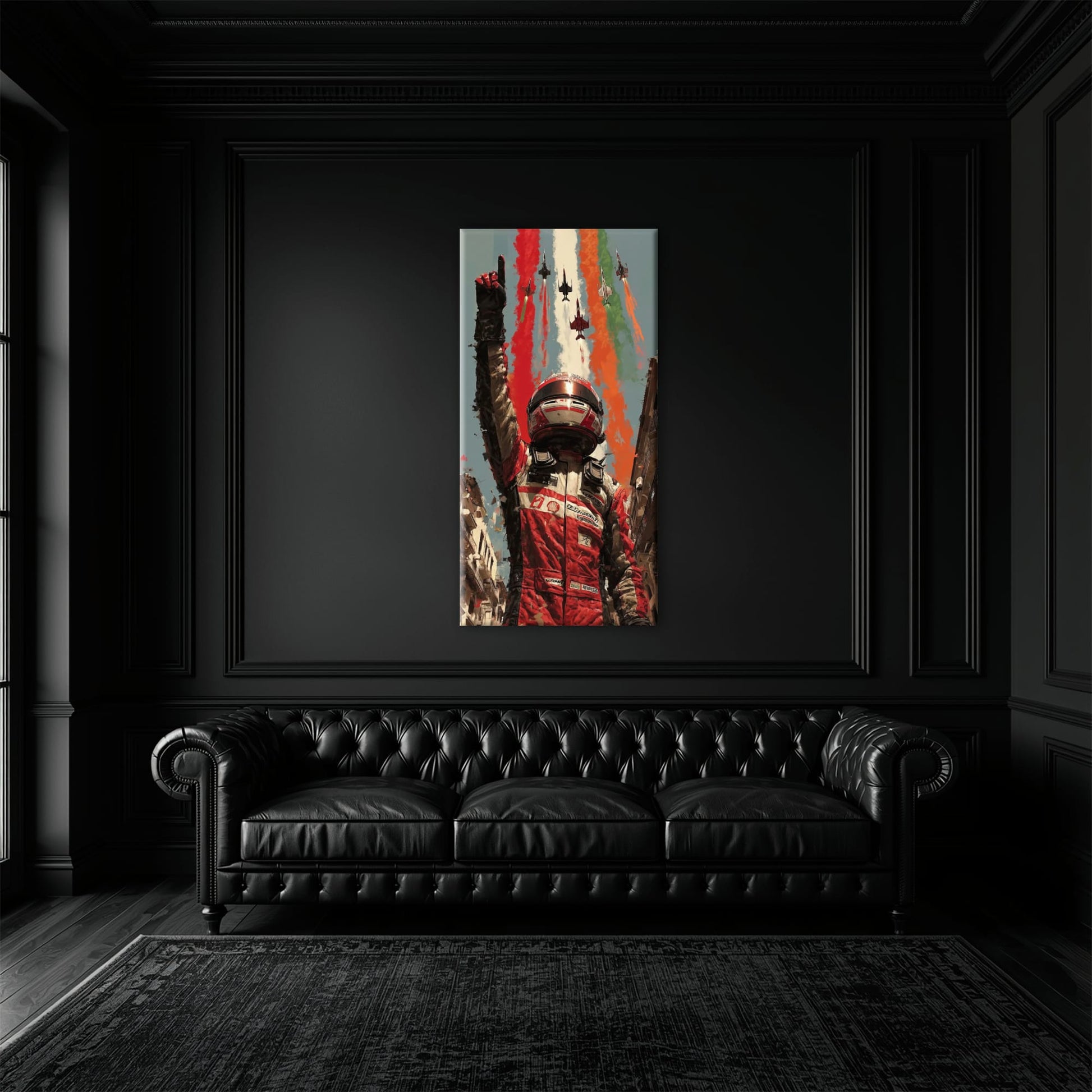 Racing Driver Victory Run Wall Art – Motorsport Champion Canvas Print Cars