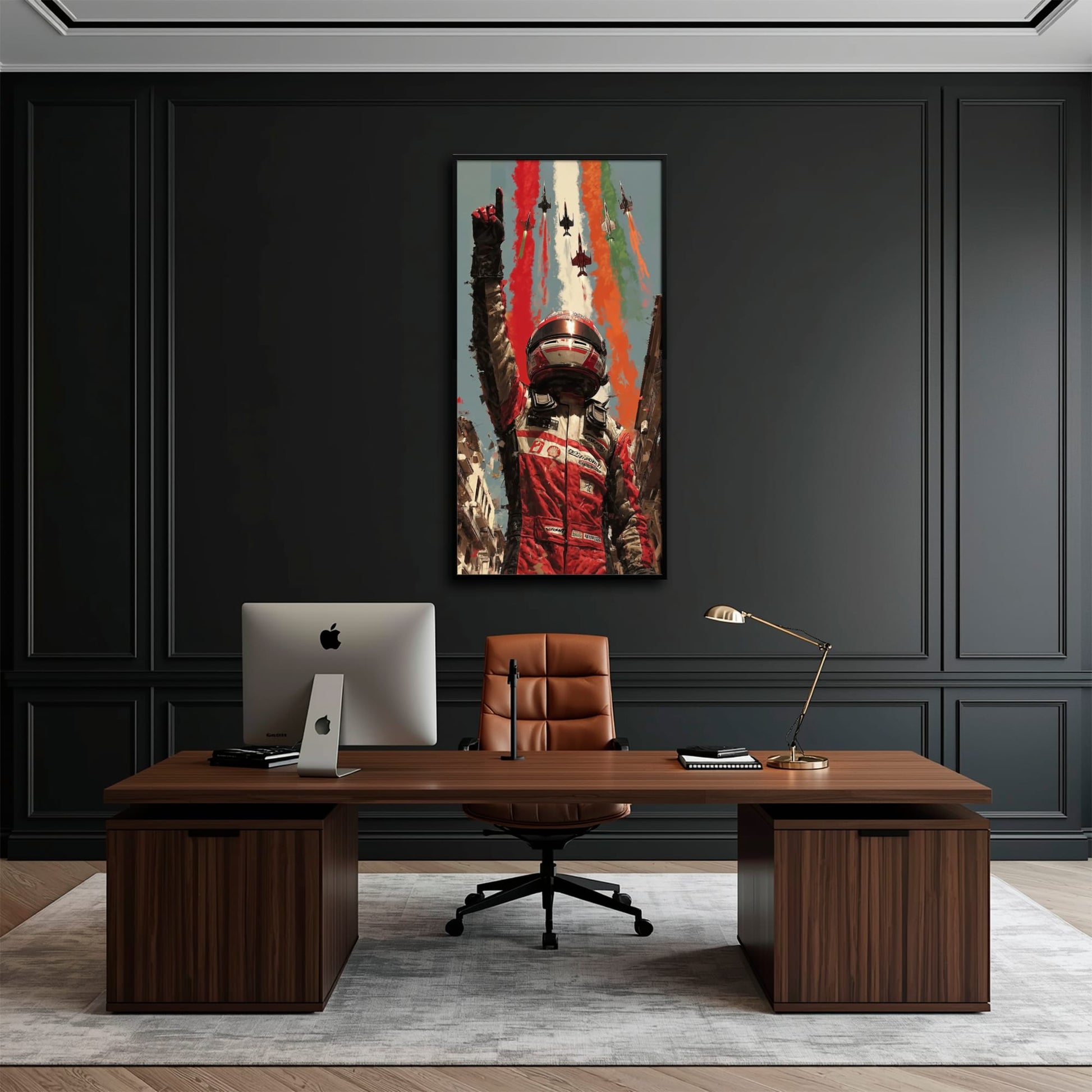 Racing Driver Victory Run Wall Art – Motorsport Champion Canvas Print Cars
