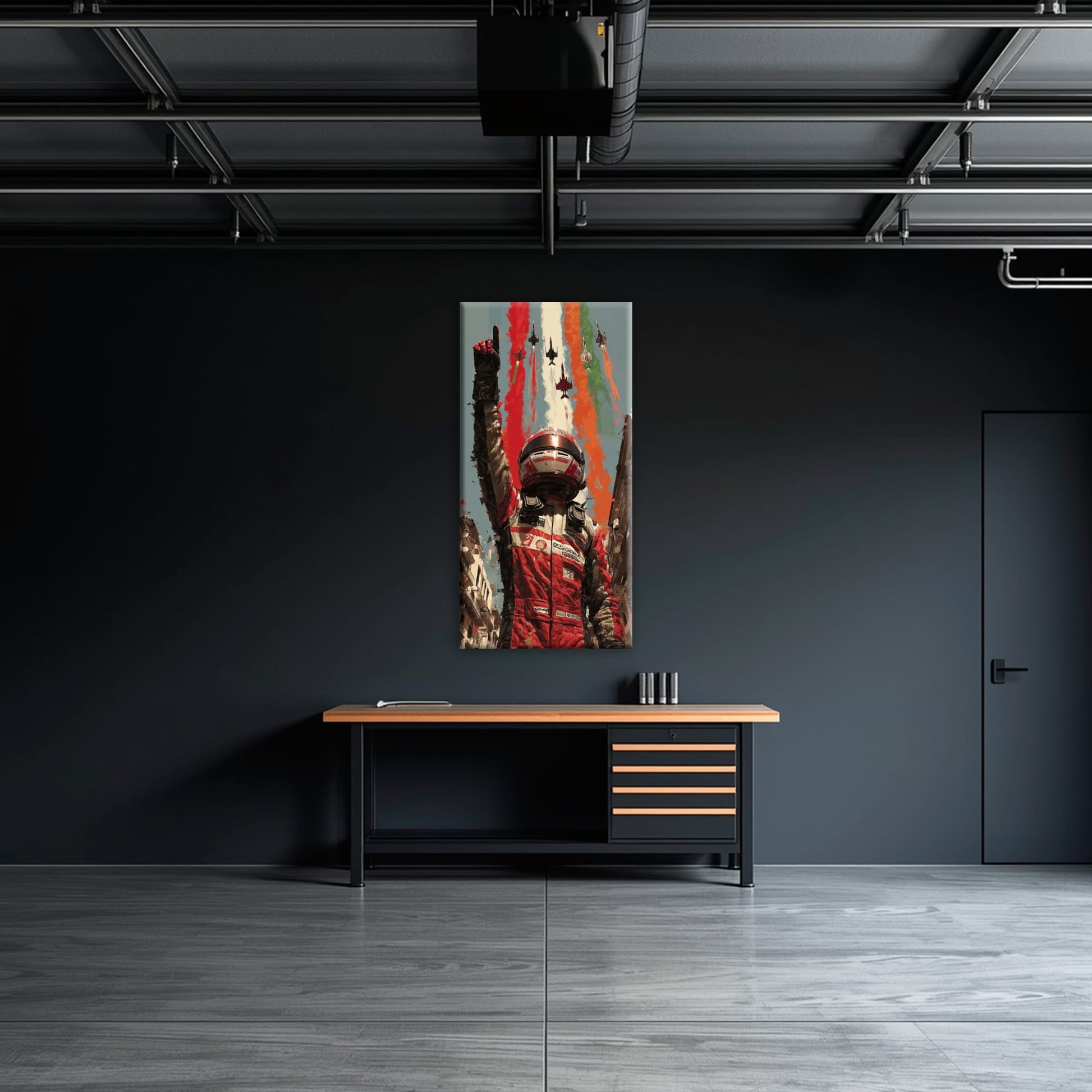 Racing Driver Victory Run Wall Art – Motorsport Champion Canvas Print Cars