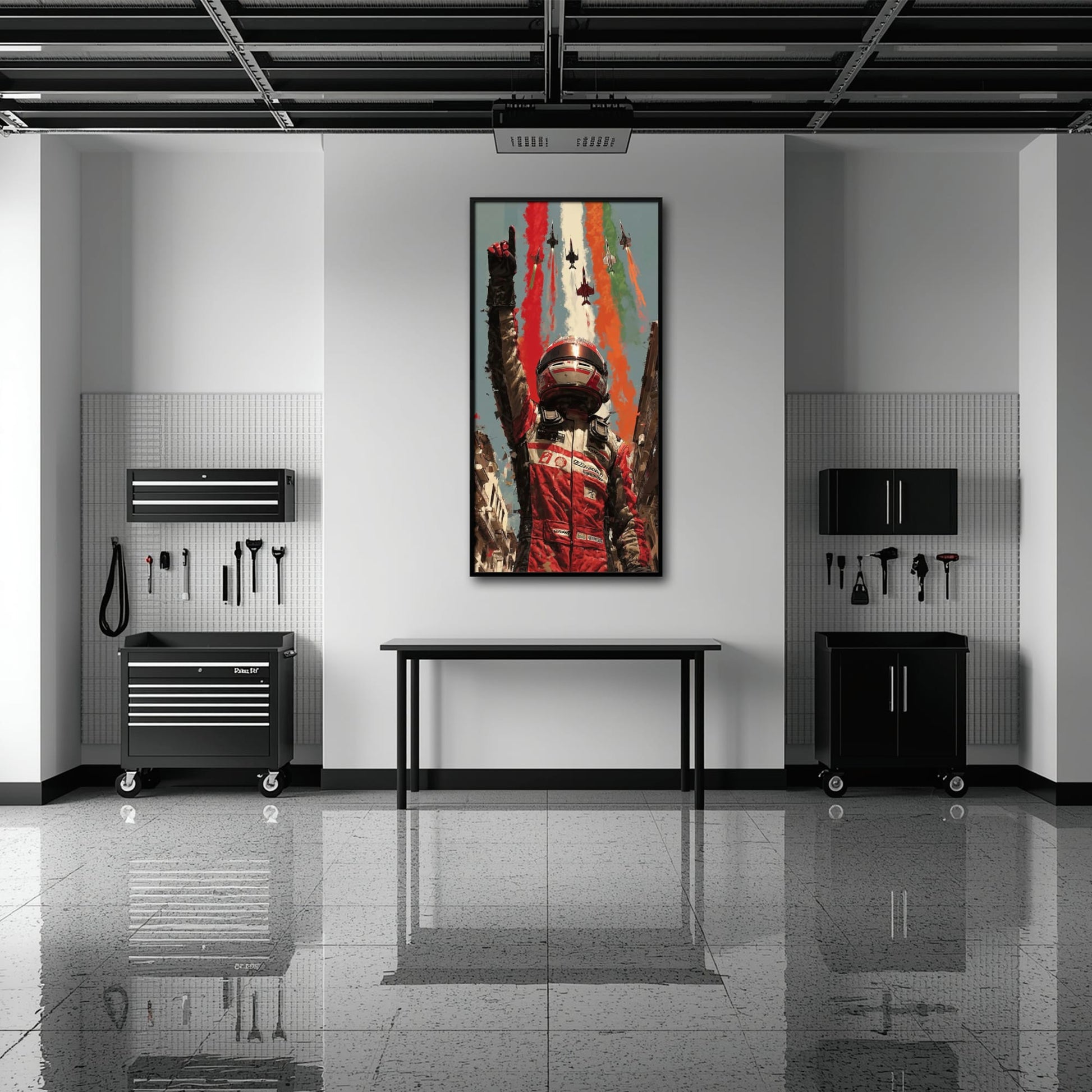 Racing Driver Victory Run Wall Art – Motorsport Champion Canvas Print Cars
