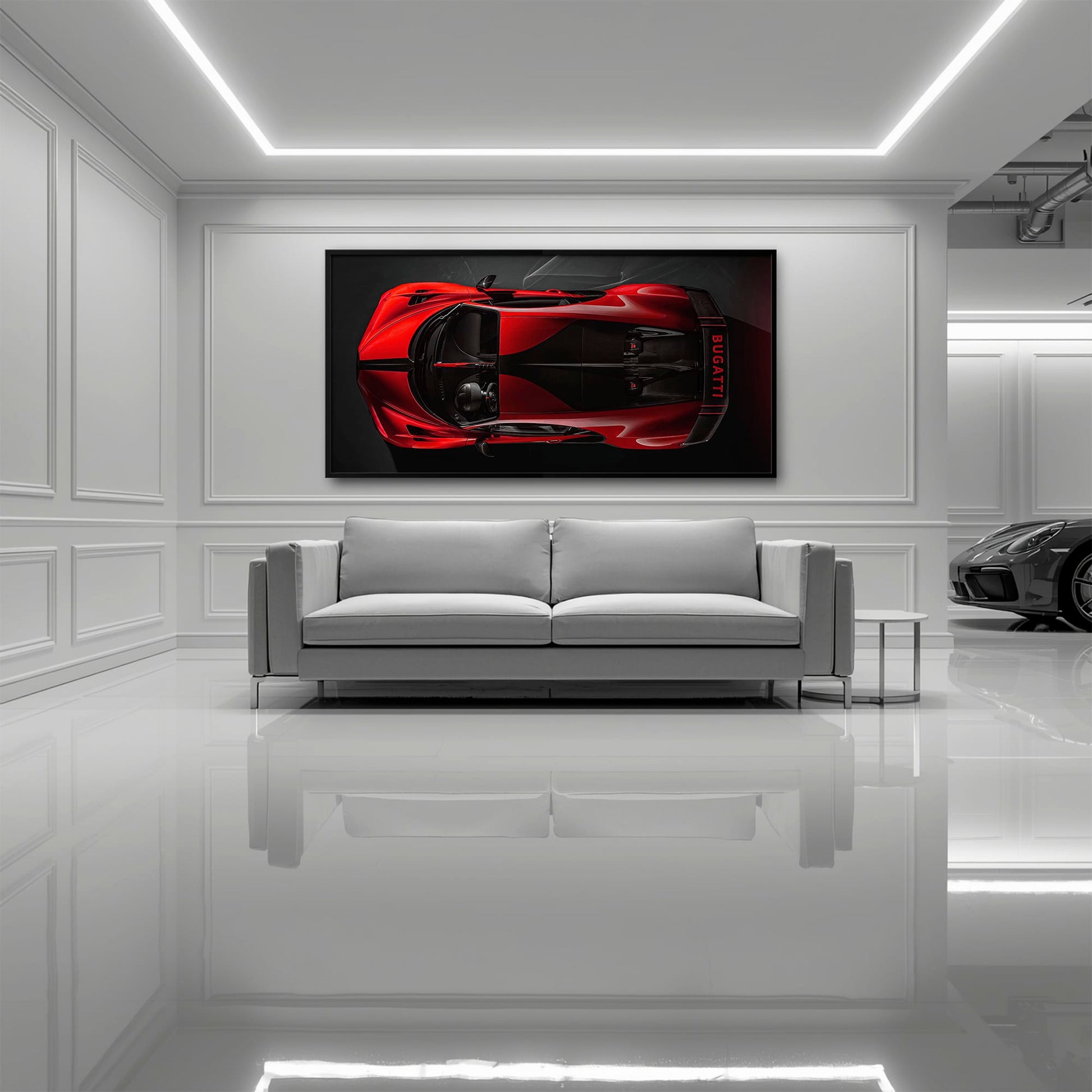 Bugatti Chiron Crimson Overdrive Wall Art – Red Hypercar Canvas Print Cars