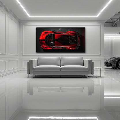 Bugatti Chiron Crimson Overdrive Wall Art – Red Hypercar Canvas Print Cars