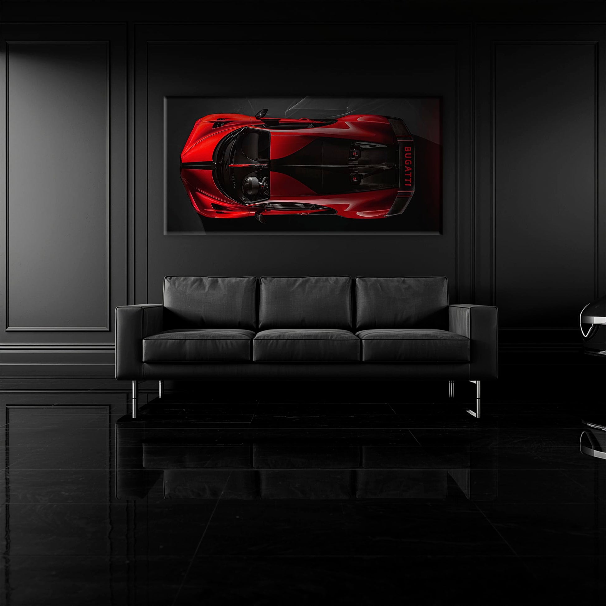 Bugatti Chiron Crimson Overdrive Wall Art – Red Hypercar Canvas Print Cars