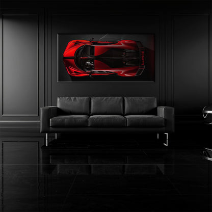 Bugatti Chiron Crimson Overdrive Wall Art – Red Hypercar Canvas Print Cars