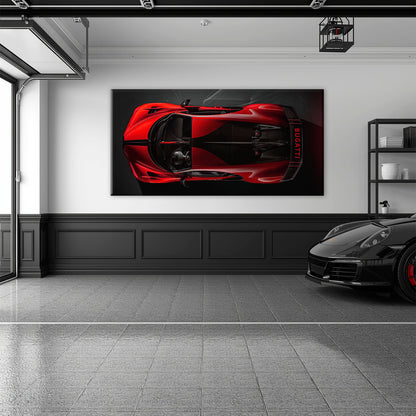 Bugatti Chiron Crimson Overdrive Wall Art – Red Hypercar Canvas Print Cars