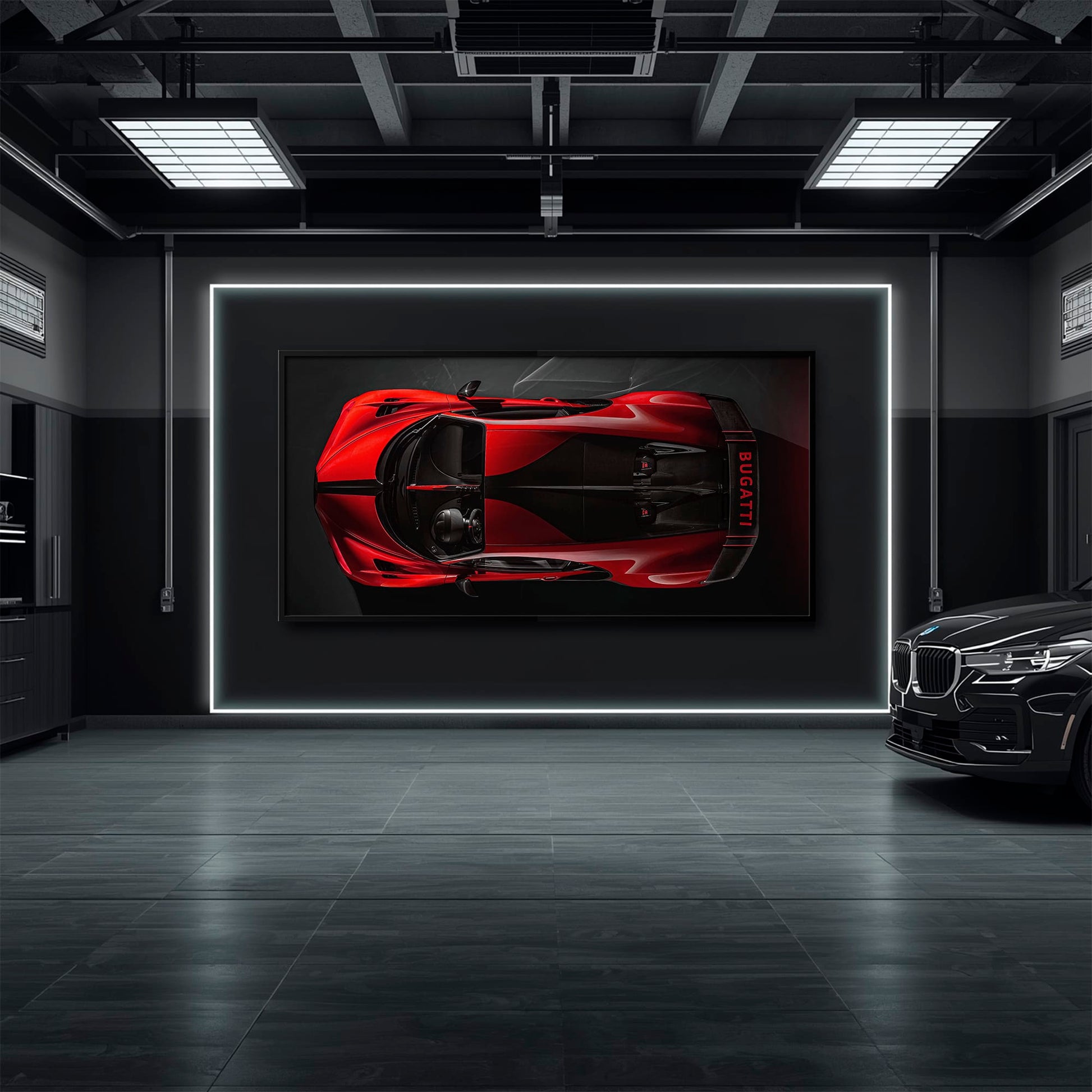 Bugatti Chiron Crimson Overdrive Wall Art – Red Hypercar Canvas Print Cars