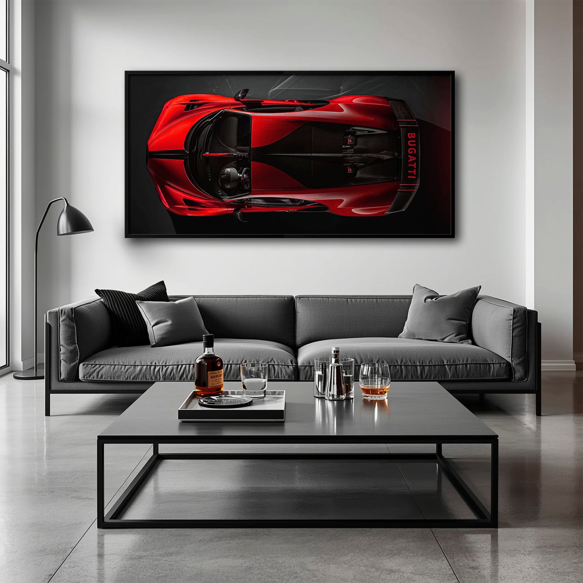 Bugatti Chiron Crimson Overdrive Wall Art – Red Hypercar Canvas Print Cars