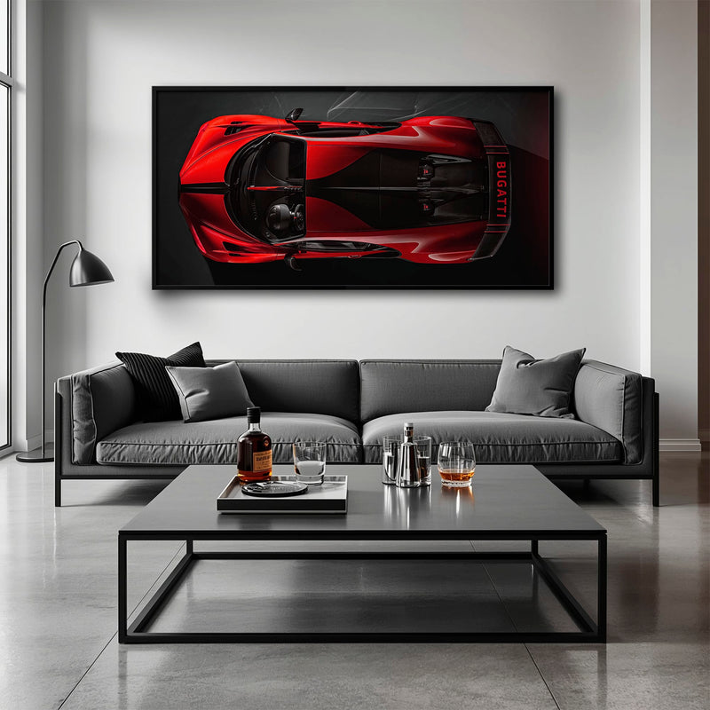 Bugatti Chiron Crimson Overdrive Wall Art – Red Hypercar Canvas Print Cars