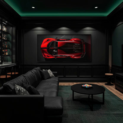 Bugatti Chiron Crimson Overdrive Wall Art – Red Hypercar Canvas Print Cars