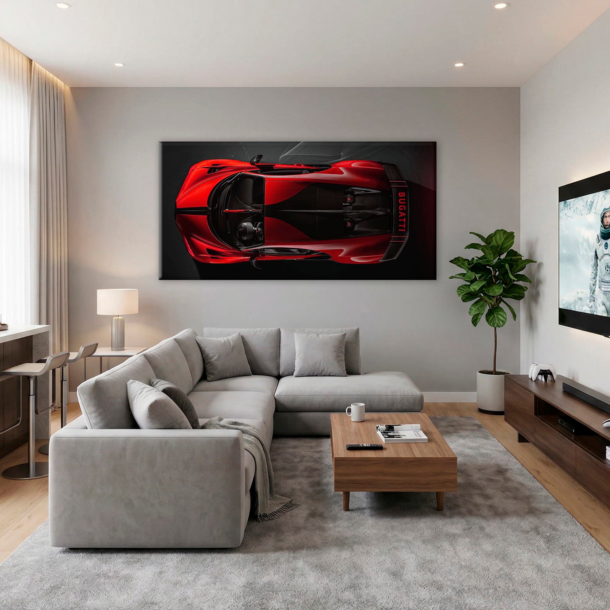 Bugatti Chiron Crimson Overdrive Wall Art – Red Hypercar Canvas Print Cars