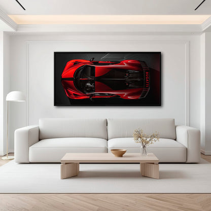 Bugatti Chiron Crimson Overdrive Wall Art – Red Hypercar Canvas Print Cars