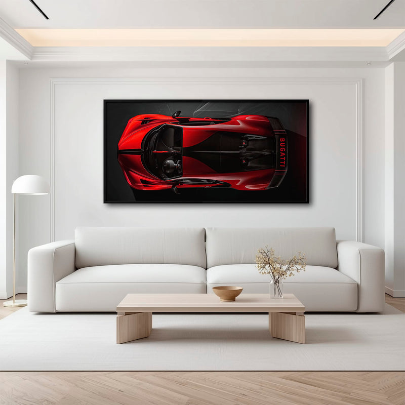 Bugatti Chiron Crimson Overdrive Wall Art – Red Hypercar Canvas Print Cars