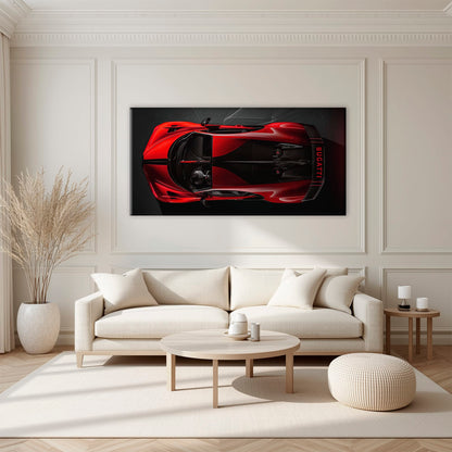 Bugatti Chiron Crimson Overdrive Wall Art – Red Hypercar Canvas Print Cars
