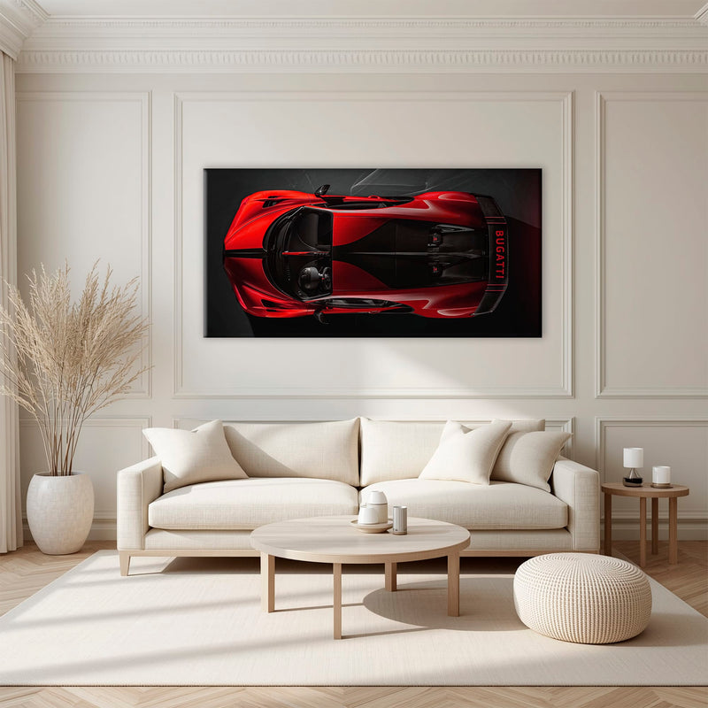 Bugatti Chiron Crimson Overdrive Wall Art – Red Hypercar Canvas Print Cars