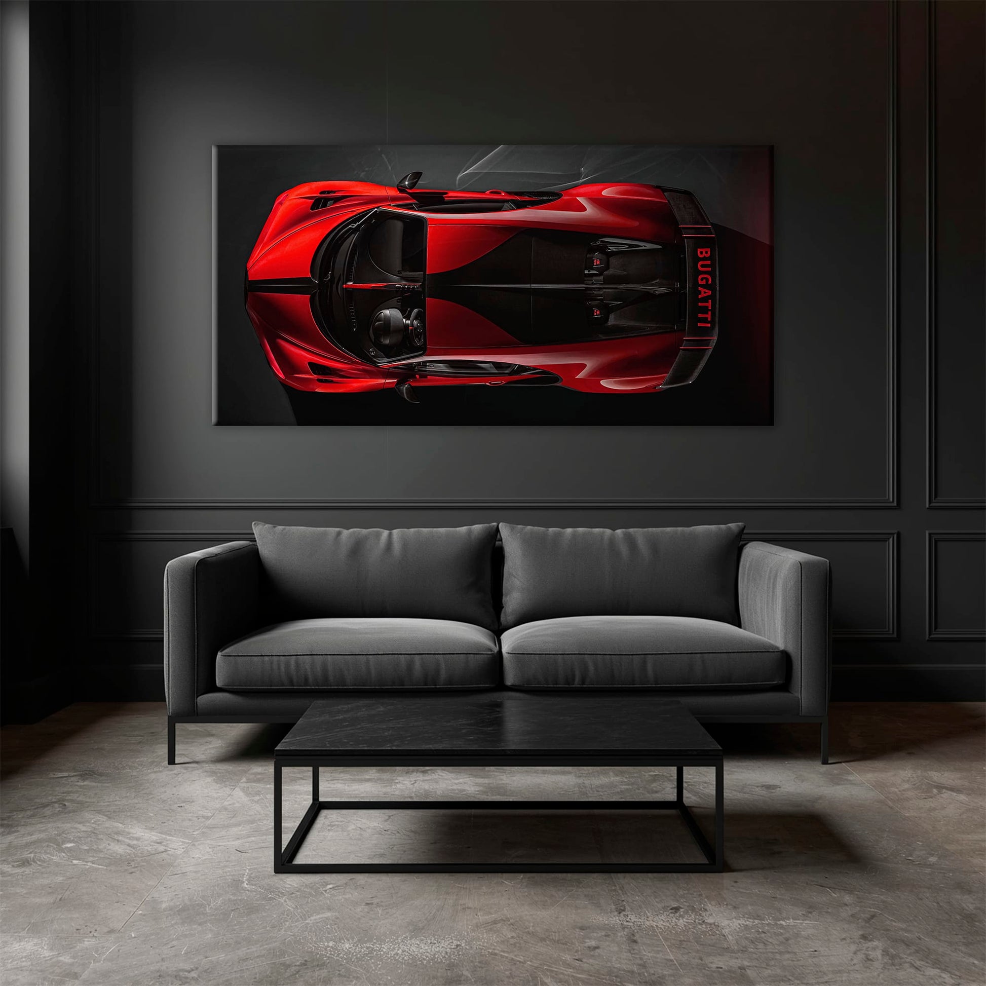 Bugatti Chiron Crimson Overdrive Wall Art – Red Hypercar Canvas Print Cars