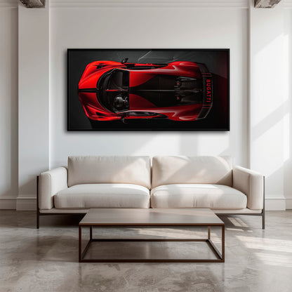 Bugatti Chiron Crimson Overdrive Wall Art – Red Hypercar Canvas Print Cars