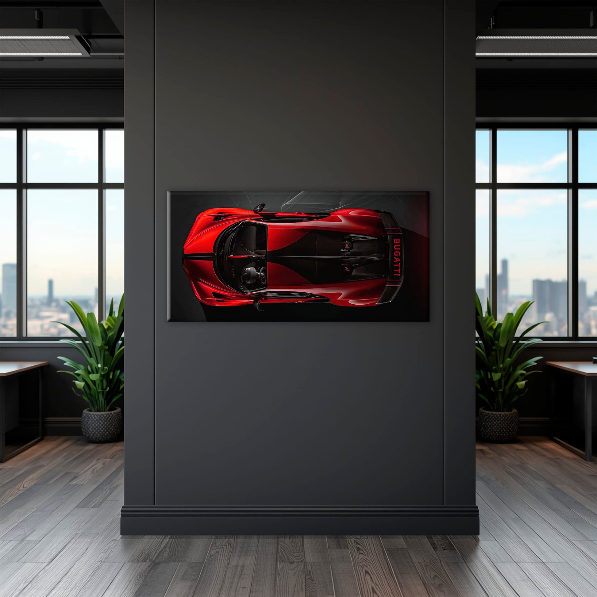 Bugatti Chiron Crimson Overdrive Wall Art – Red Hypercar Canvas Print Cars