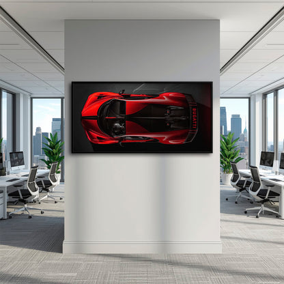 Bugatti Chiron Crimson Overdrive Wall Art – Red Hypercar Canvas Print Cars