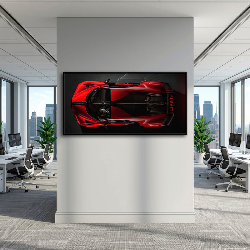 Bugatti Chiron Crimson Overdrive Wall Art – Red Hypercar Canvas Print Cars