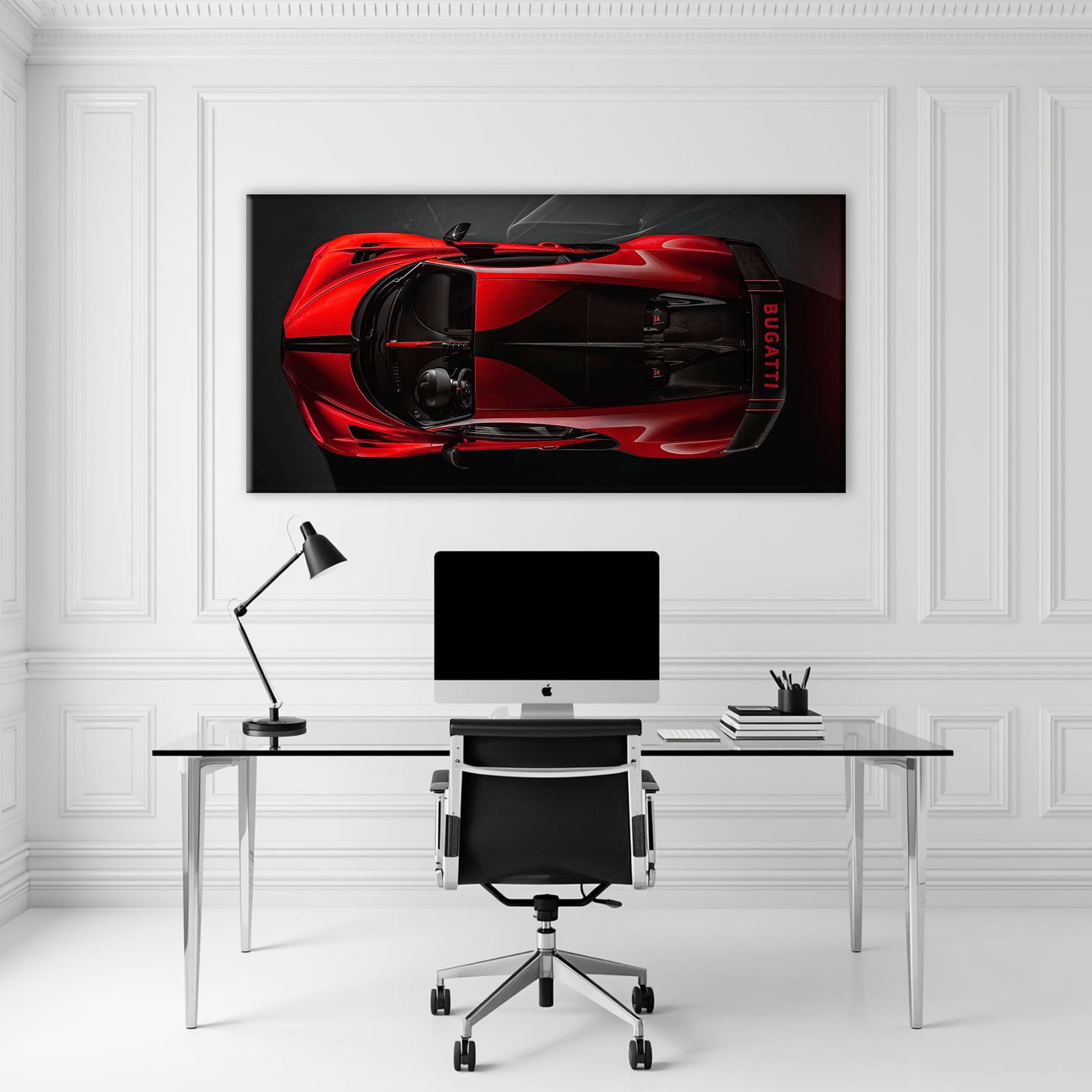 Bugatti Chiron Crimson Overdrive Wall Art – Red Hypercar Canvas Print Cars