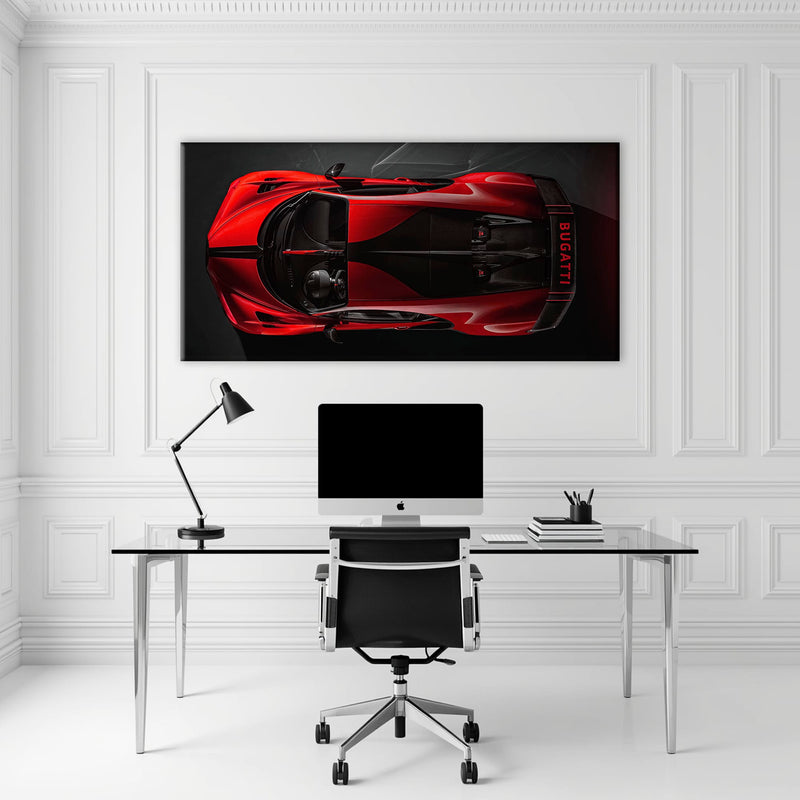 Bugatti Chiron Crimson Overdrive Wall Art – Red Hypercar Canvas Print Cars